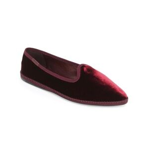 Prada Womens’ Bordeaux Velvet Smoking Loafer Shoes